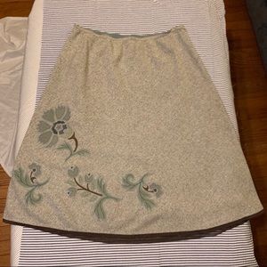 J. Jill Gray Wool & Silk Blend A-Line Skirt